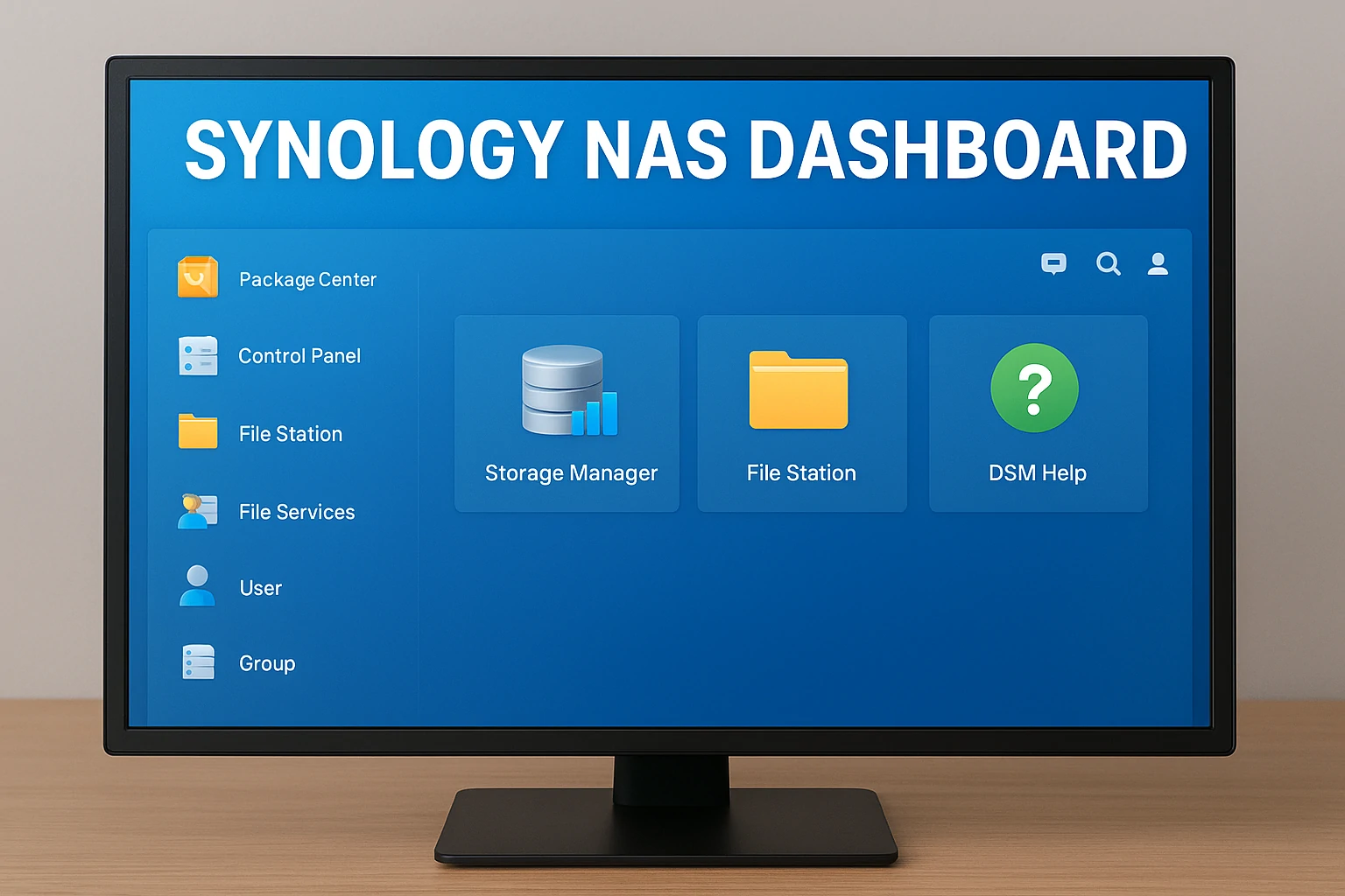 Synology DiskStation Manager interface on a computer screen