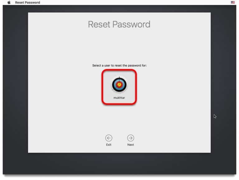 macos recovery password reset