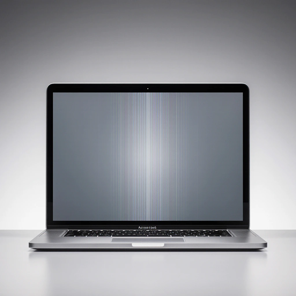 MacBook Screen Showing Lines